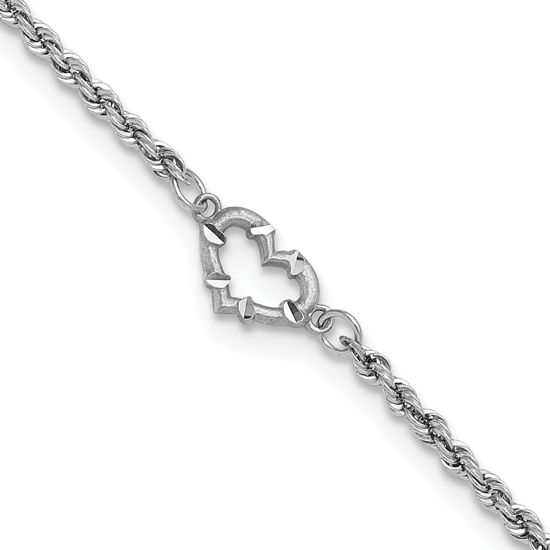 10K White Gold 2 mm D.C. Rope Anklet