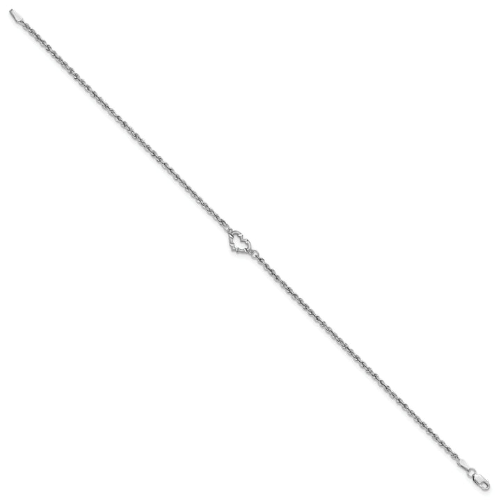 10K White Gold 2 mm D.C. Rope Anklet