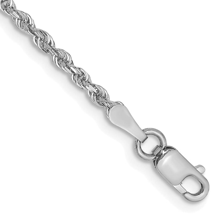 10K White Gold 2 mm D.C. Rope Anklet