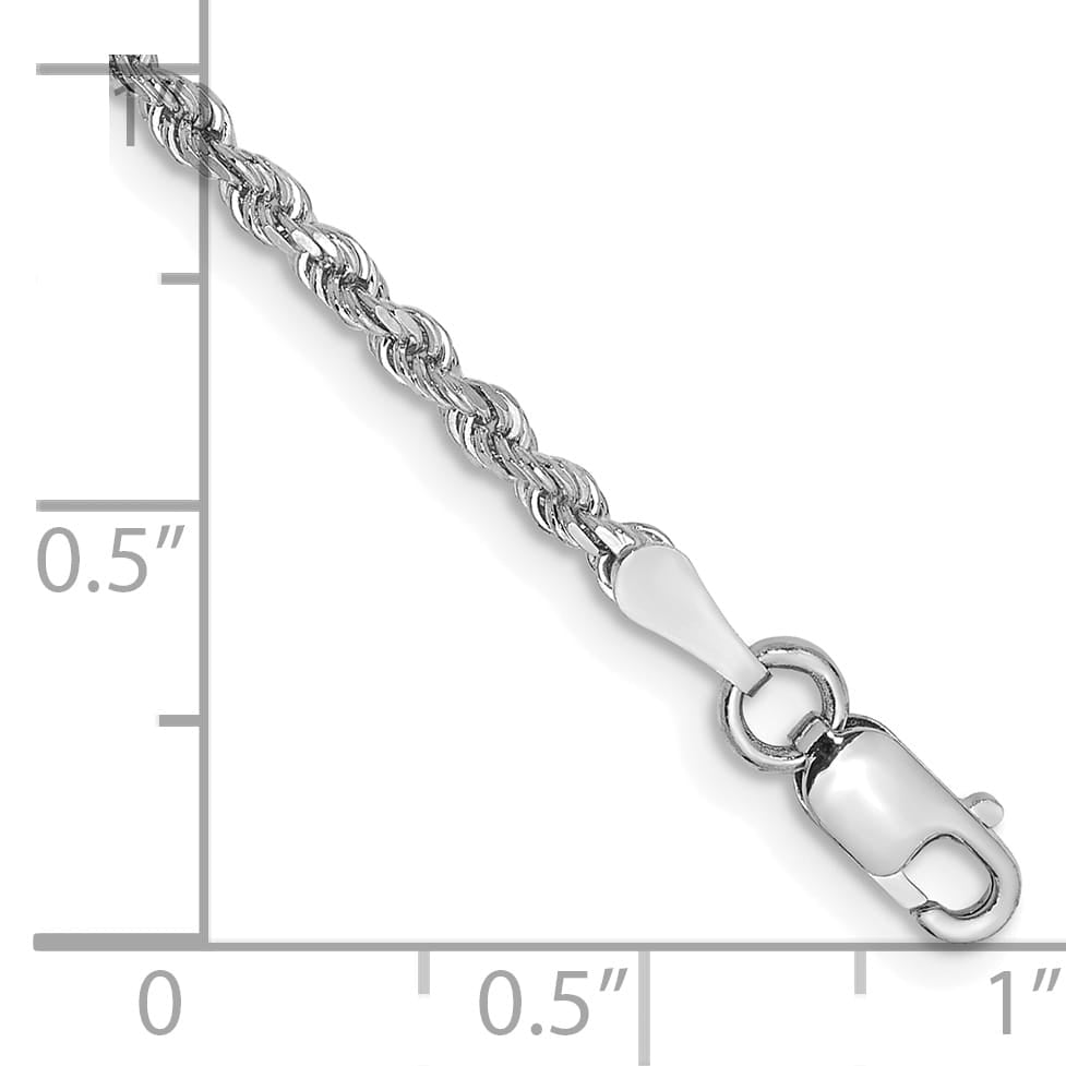 10K White Gold 2 mm D.C. Rope Anklet