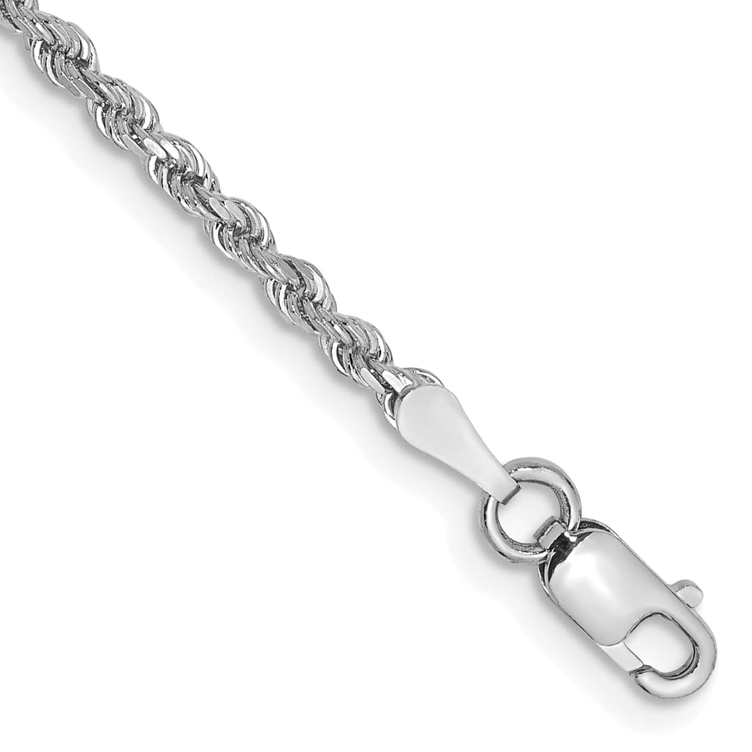 10K White Gold 2 mm D.C. Rope Anklet