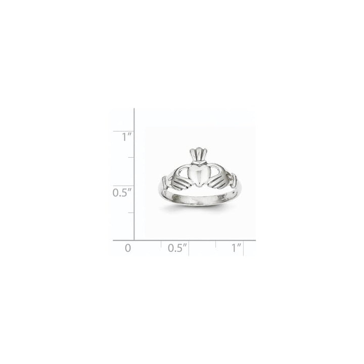 10k White Gold 2 mm Polished Ladies Claddagh Ring