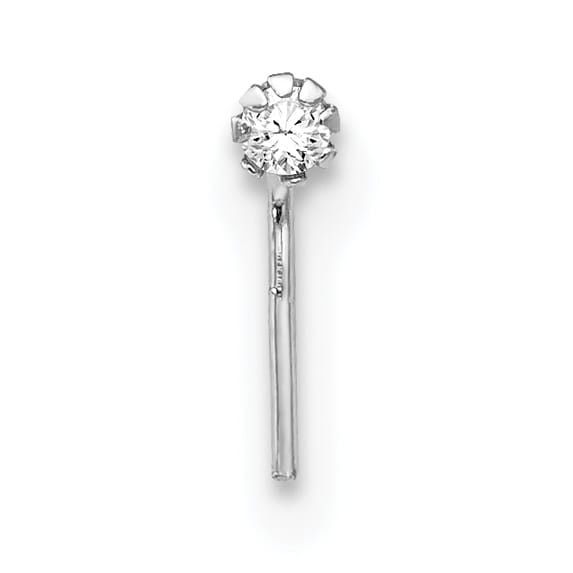 10k White Gold 20 Gauge Set of Three 1.5mm Dark Red/Clear/Black CZ Nose Studs