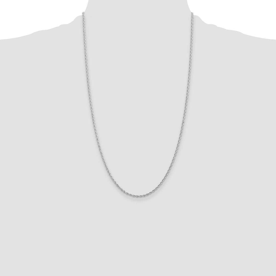 10K White Gold 2mm D.C. Quadruple Rope Chain 26 Inch