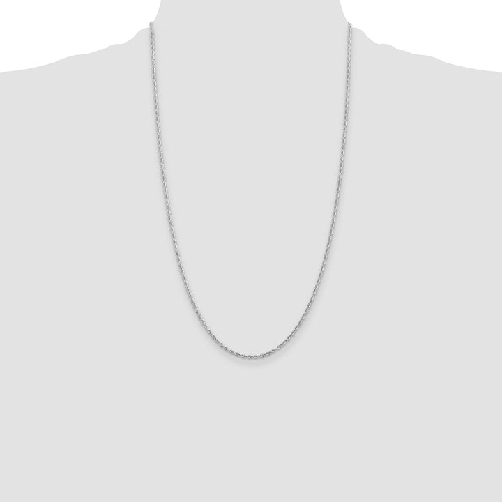 10K White Gold 2mm D.C. Quadruple Rope Chain 26 Inch