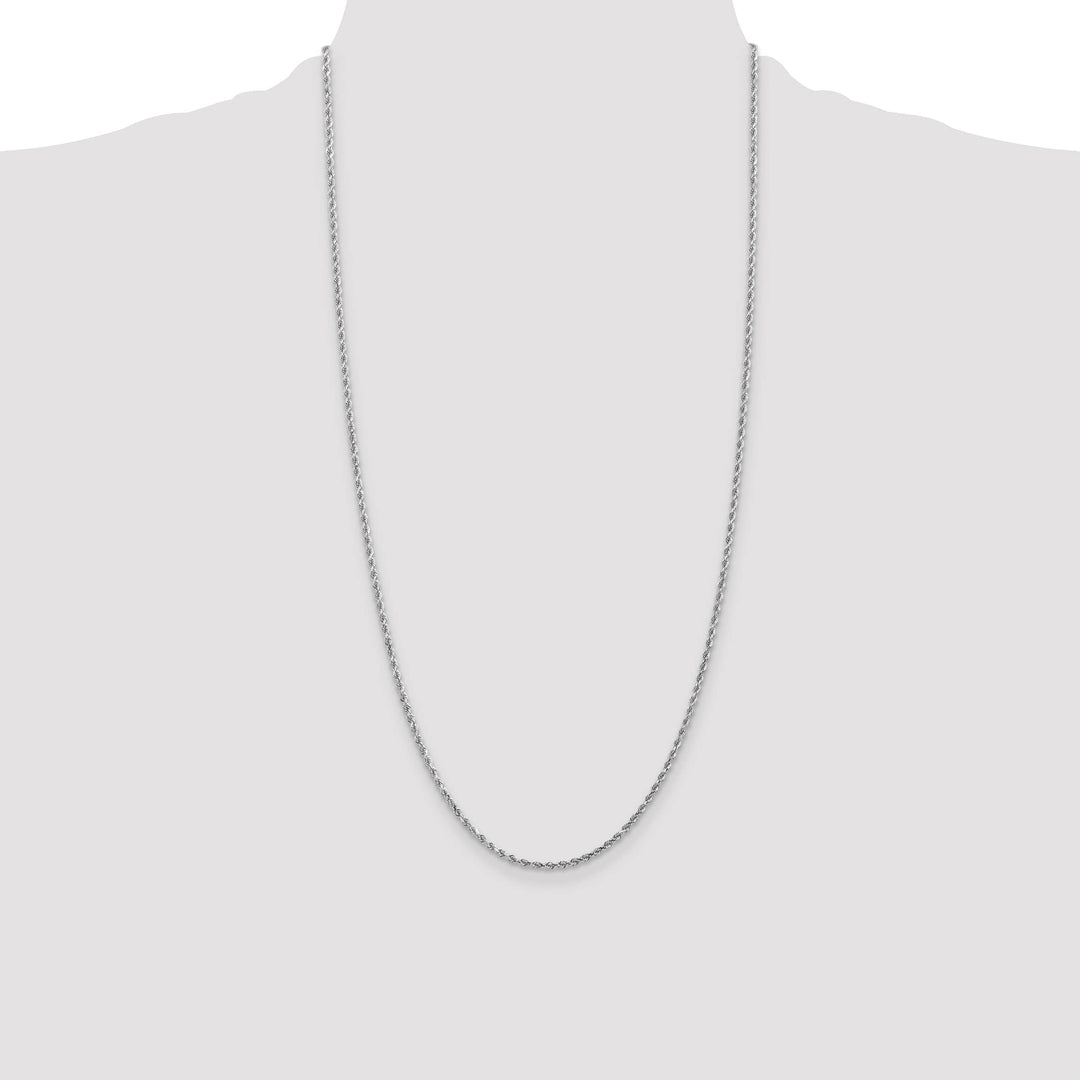 10K White Gold 2mm D.C. Rope Chain
