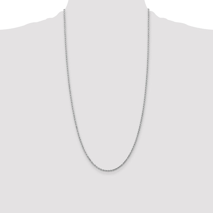 10K White Gold 2mm D.C. Rope Chain