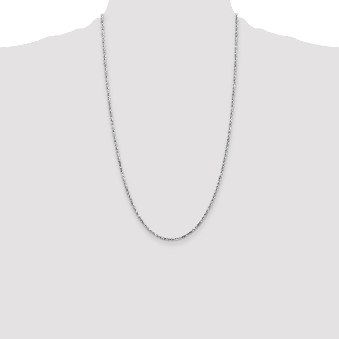 10K White Gold 2mm D.C. Rope Chain