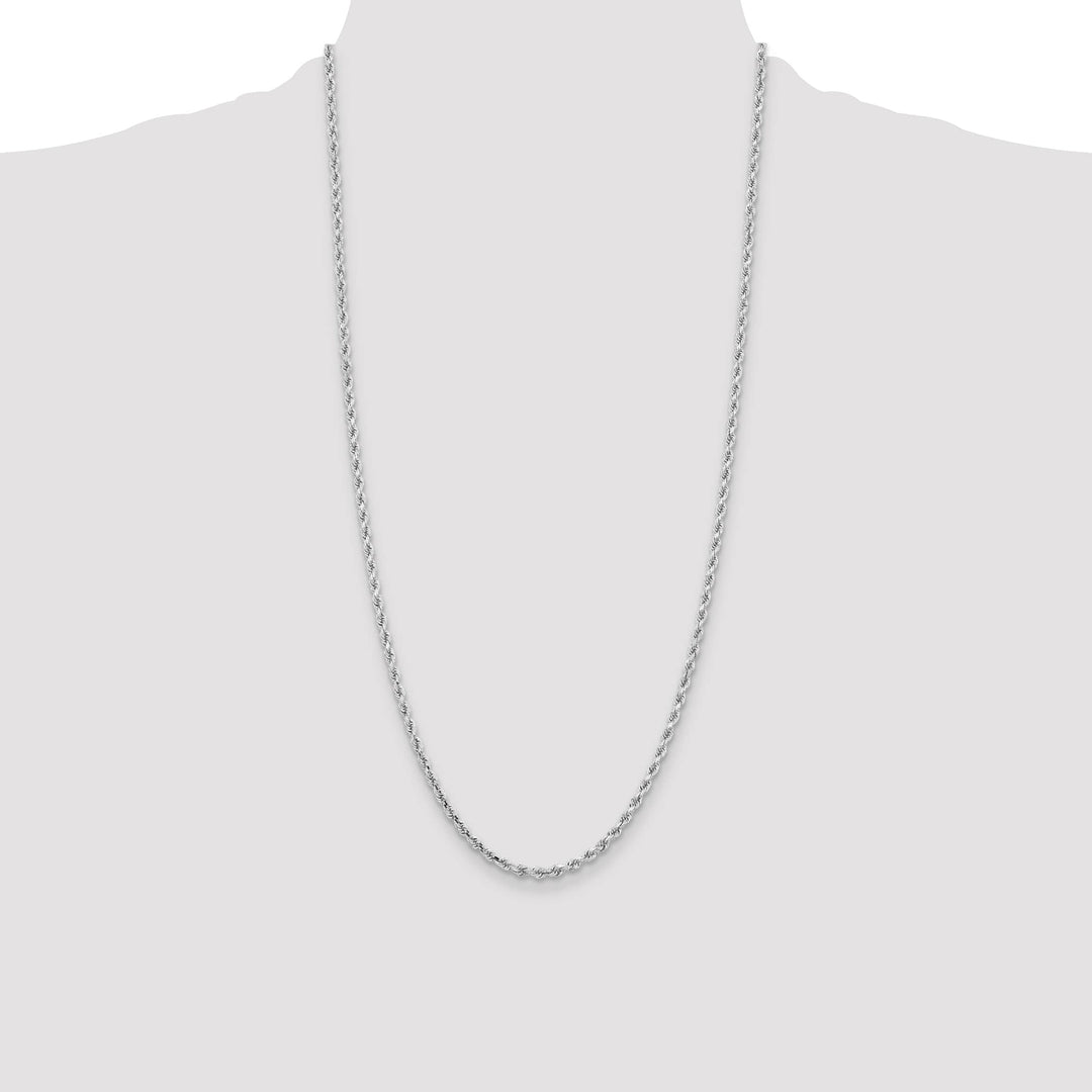 10K White Gold 3.25mm D.C. Rope Chain