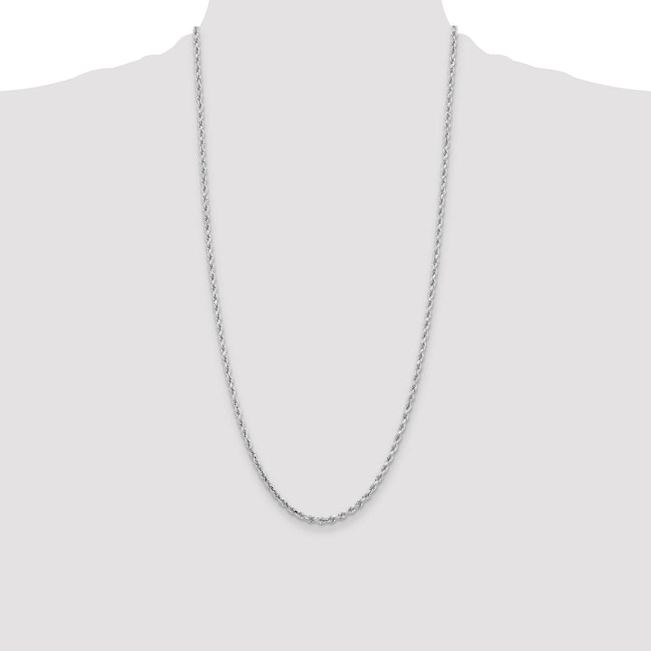 10K White Gold 3.25mm D.C. Rope Chain