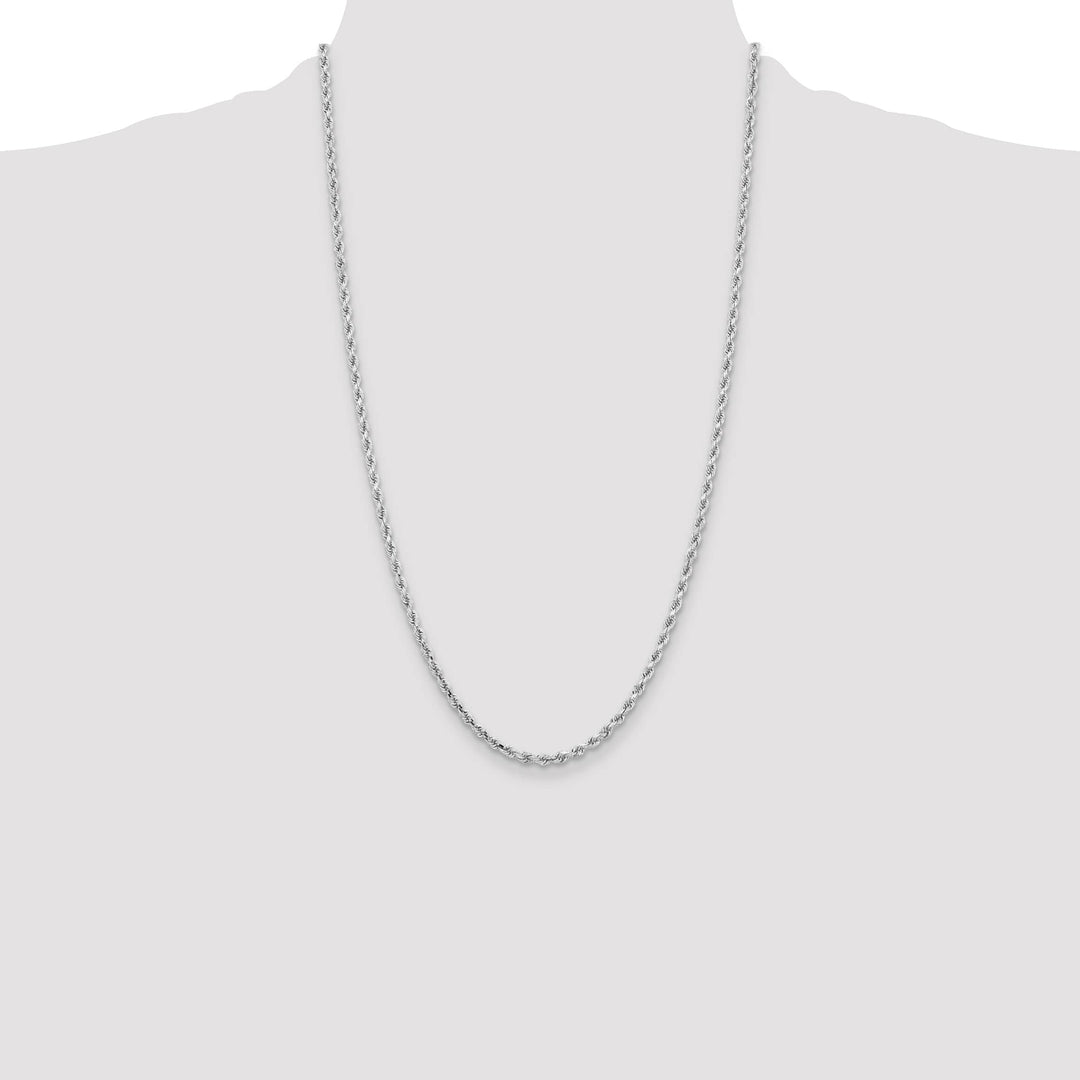 10K White Gold 3.25mm D.C. Rope Chain