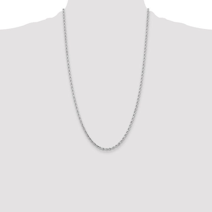 10K White Gold 3.25mm D.C. Rope Chain