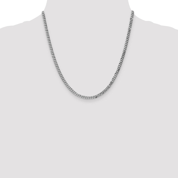 10K White Gold 3.9mm Flat Beveled Curb Chain