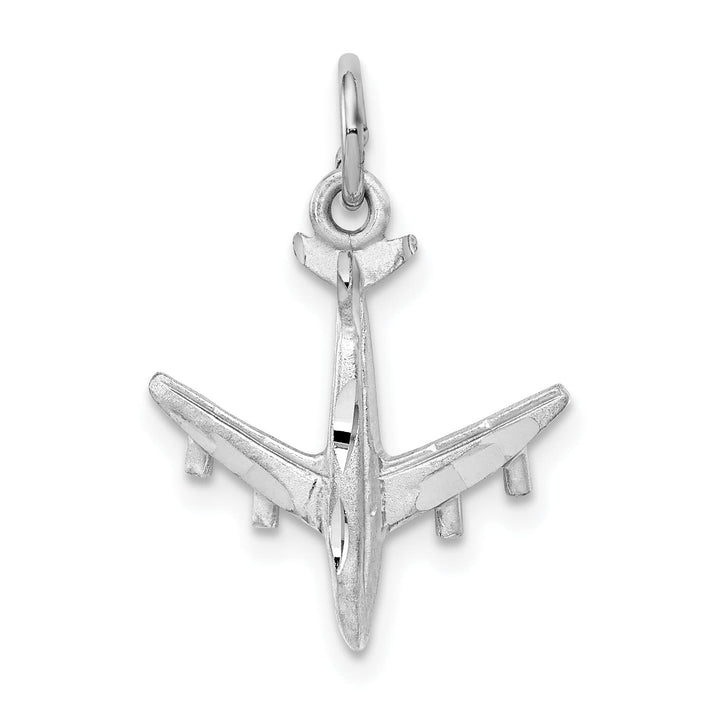 10K White Gold 3-D D.C. Airplane Charm