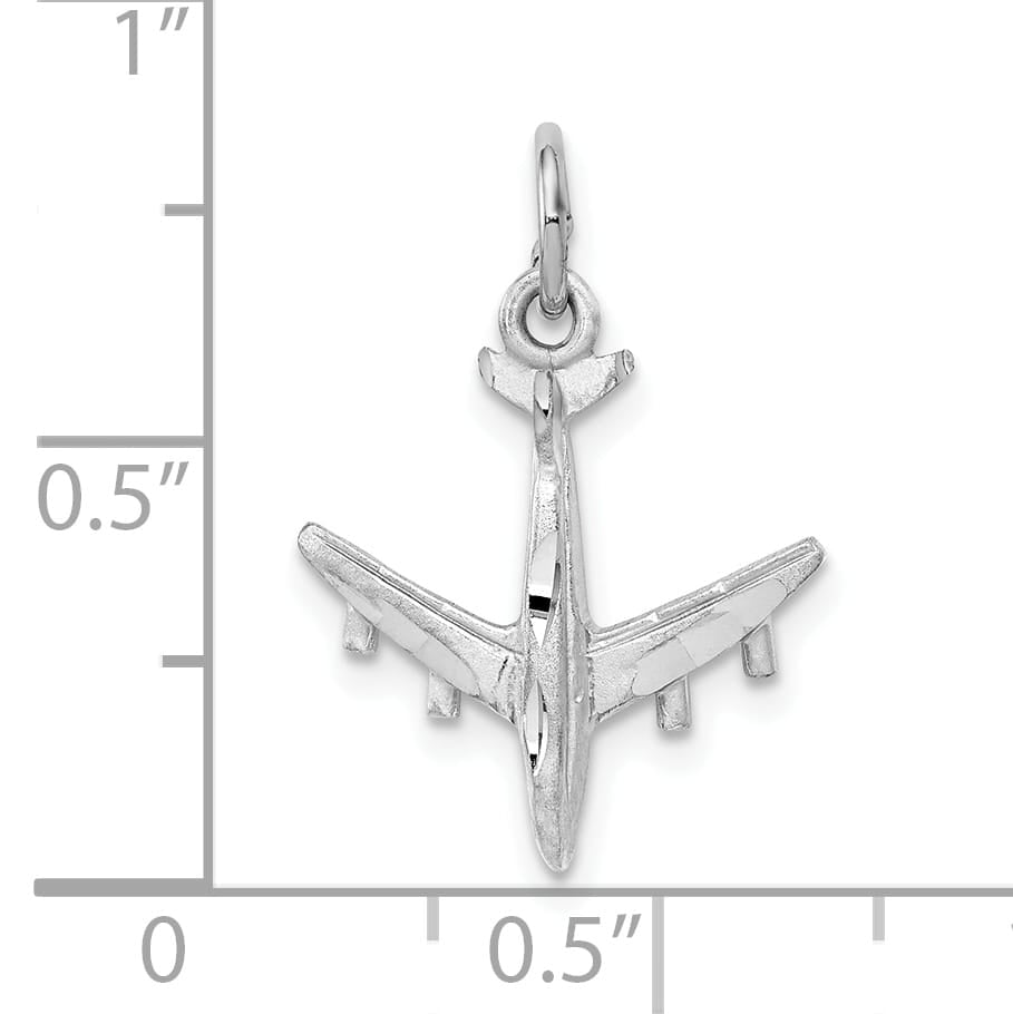 10K White Gold 3-D D.C. Airplane Charm