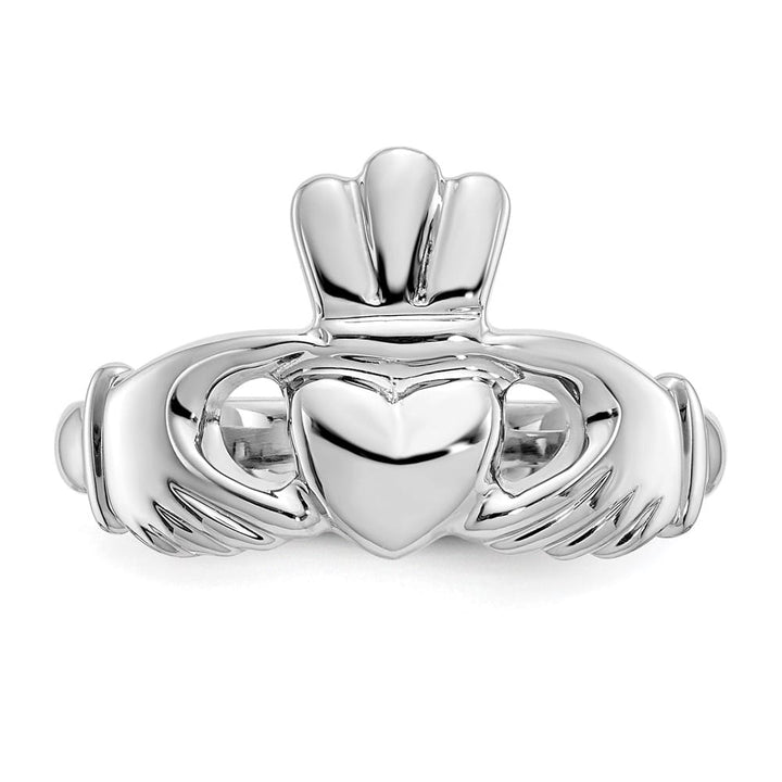 10k White Gold 3 mm 13 mm Top Polished Ladies Claddagh Ring