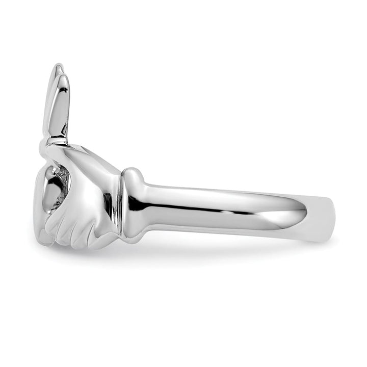10k White Gold 3 mm 13 mm Top Polished Ladies Claddagh Ring
