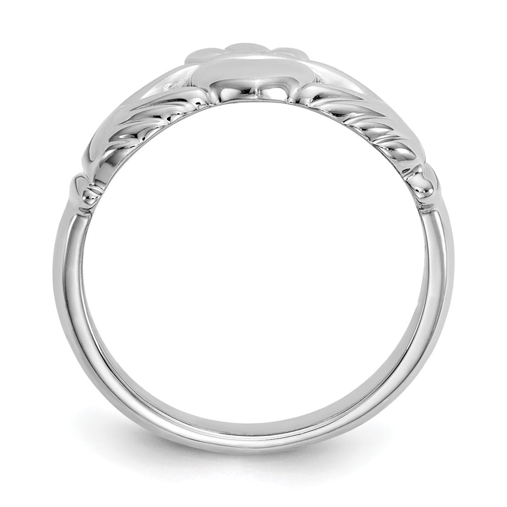 10k White Gold 3 mm 13 mm Top Polished Ladies Claddagh Ring