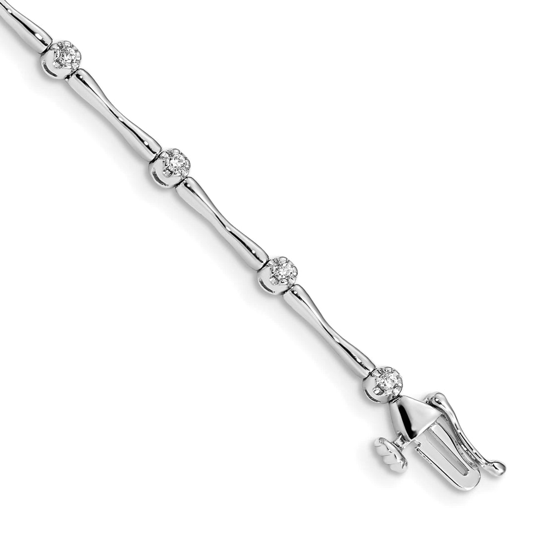 10K White Gold 3 mm Diamond Bracelet