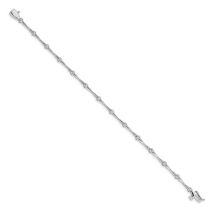 10K White Gold 3 mm Diamond Bracelet