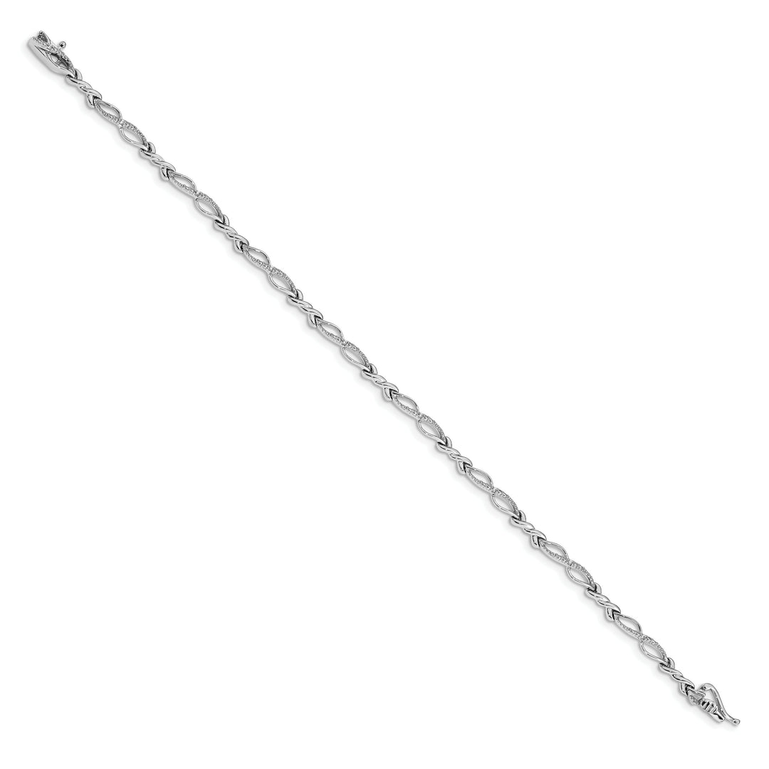 10K White Gold 3 mm Diamond Bracelet