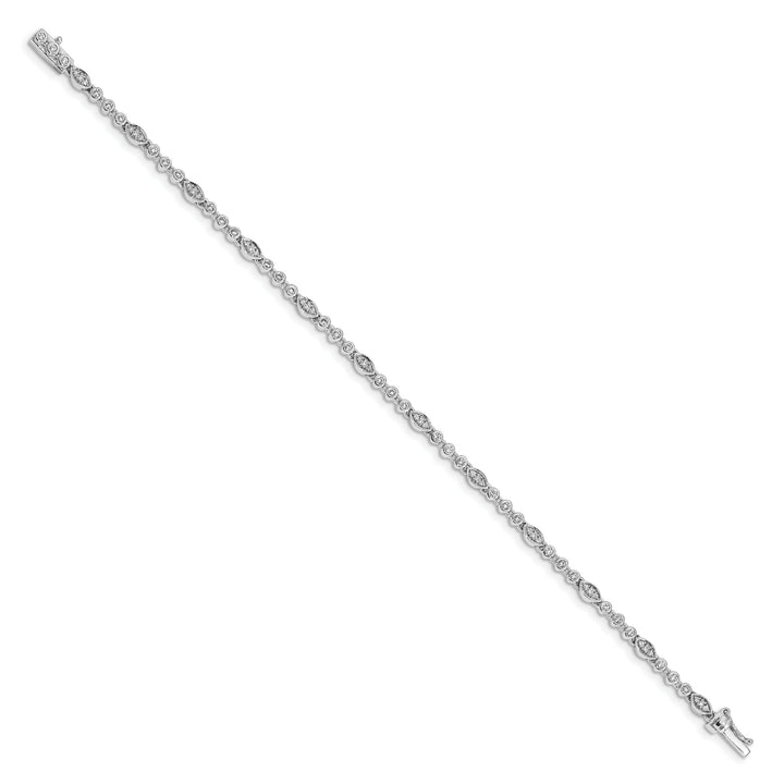 10K White Gold 3 mm Diamond Bracelet