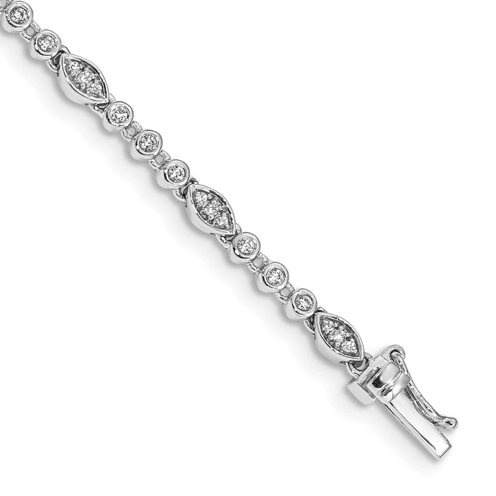 10K White Gold 3 mm Diamond Bracelet