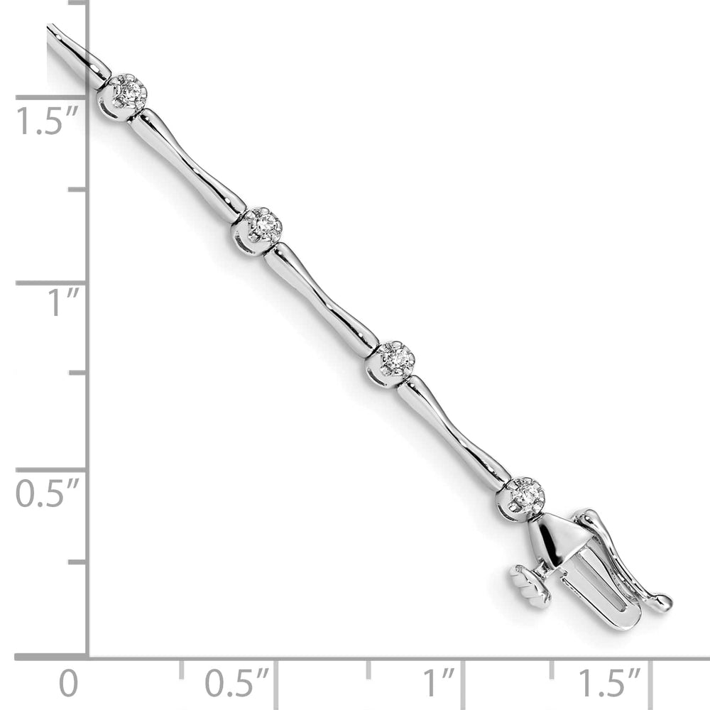 10K White Gold 3 mm Diamond Bracelet
