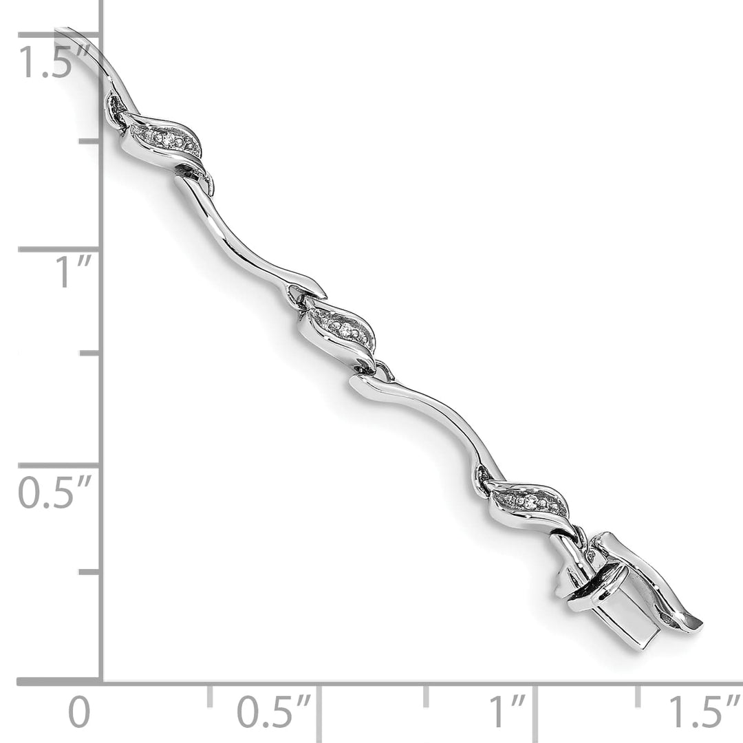 10K White Gold 3 mm Diamond Bracelet