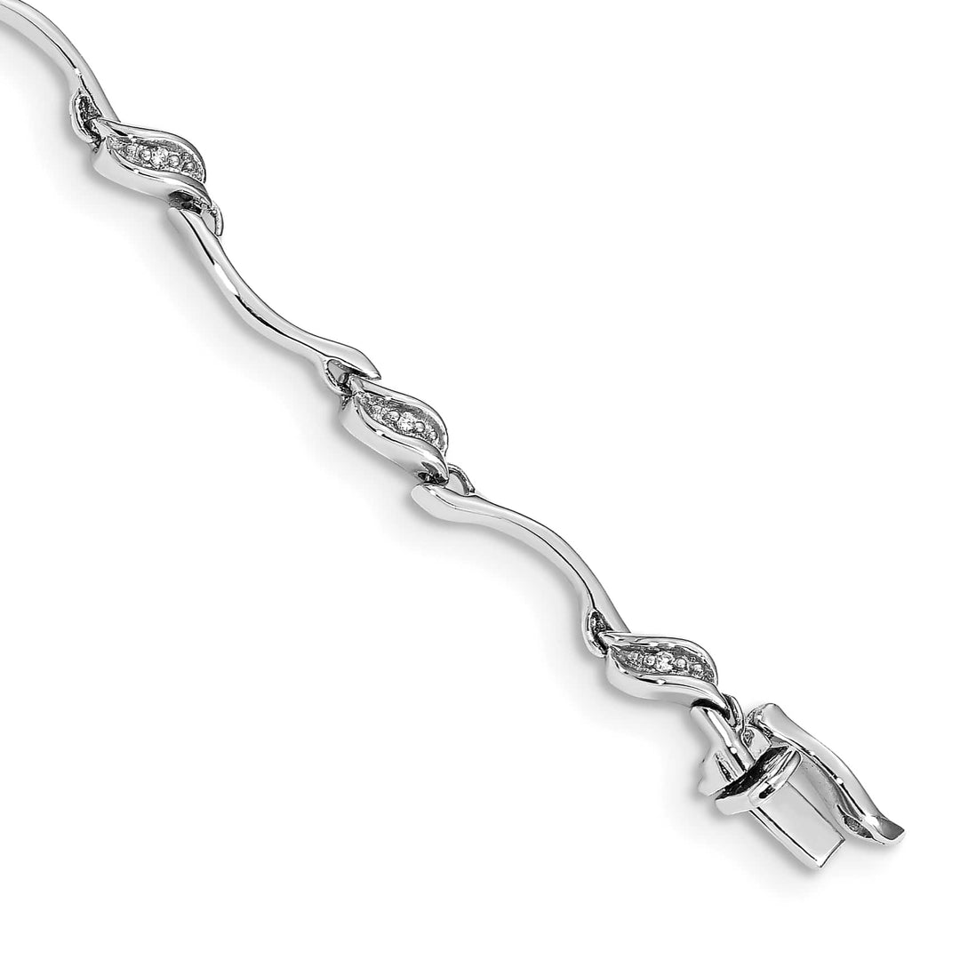 10K White Gold 3 mm Diamond Bracelet