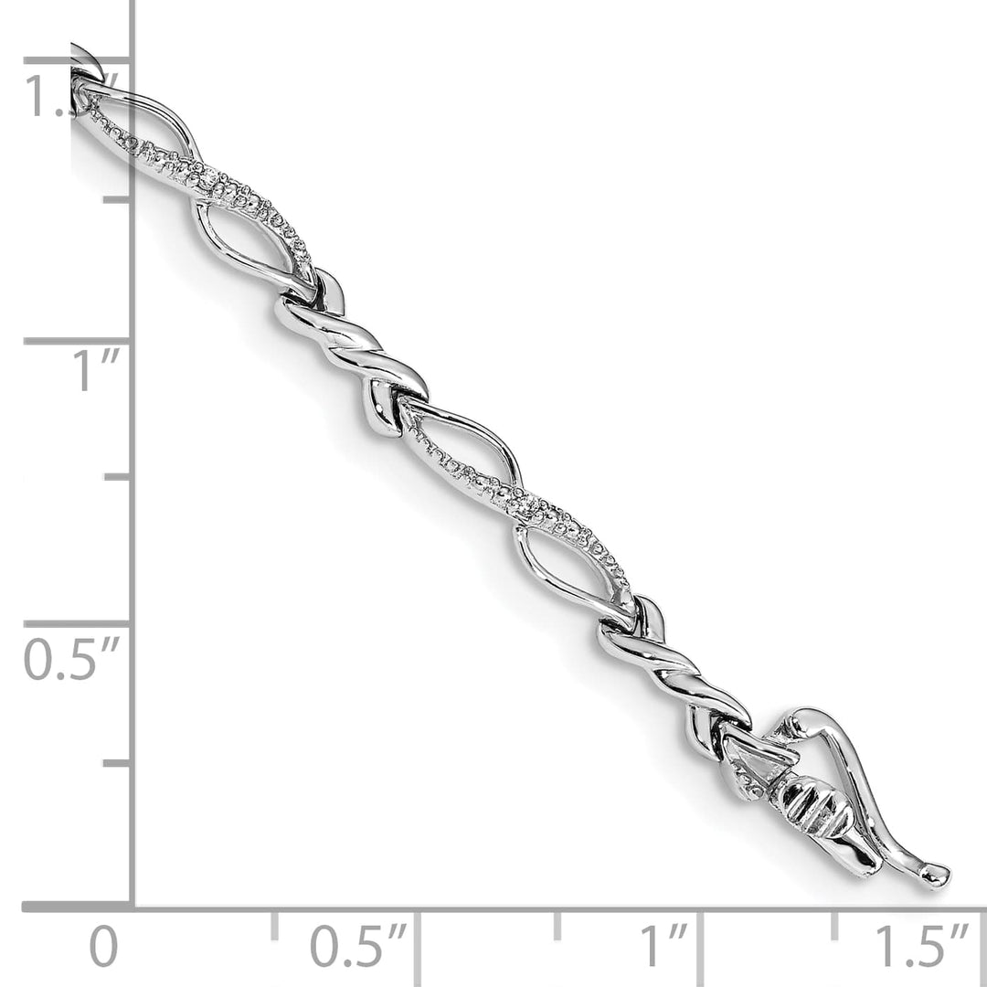 10K White Gold 3 mm Diamond Bracelet