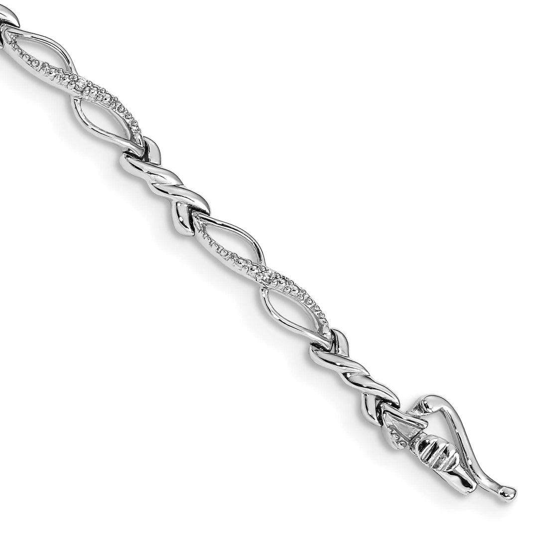10K White Gold 3 mm Diamond Bracelet