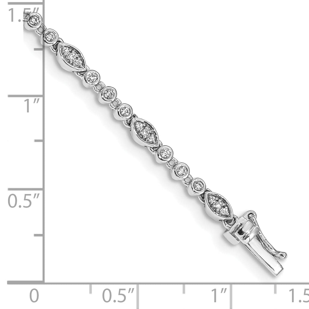 10K White Gold 3 mm Diamond Bracelet