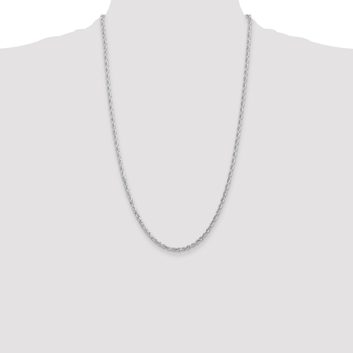 10K White Gold 3mm D.C. Quadruple Rope Chain 26 Inch
