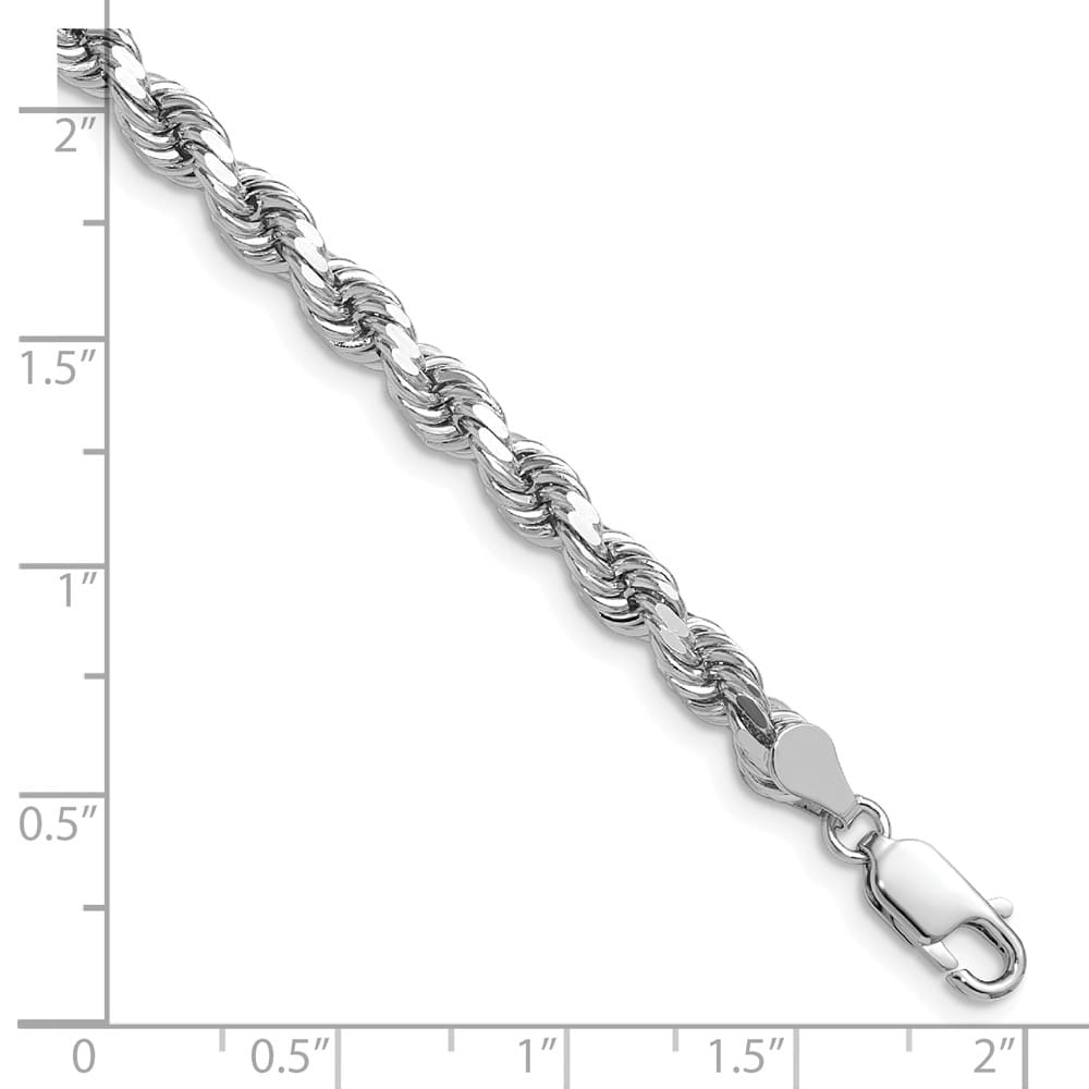 10K White Gold 4.5mm D.C. Rope Chain