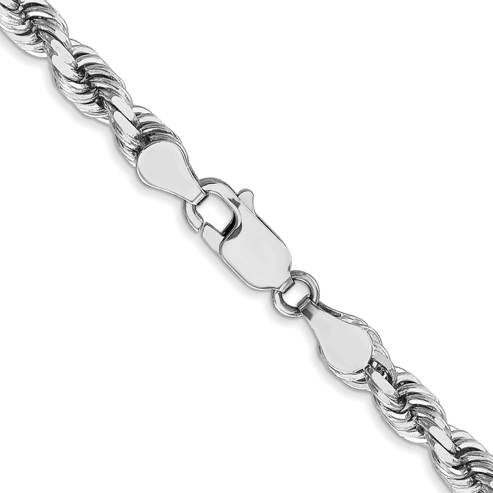 10K White Gold 4.5mm D.C. Rope Chain