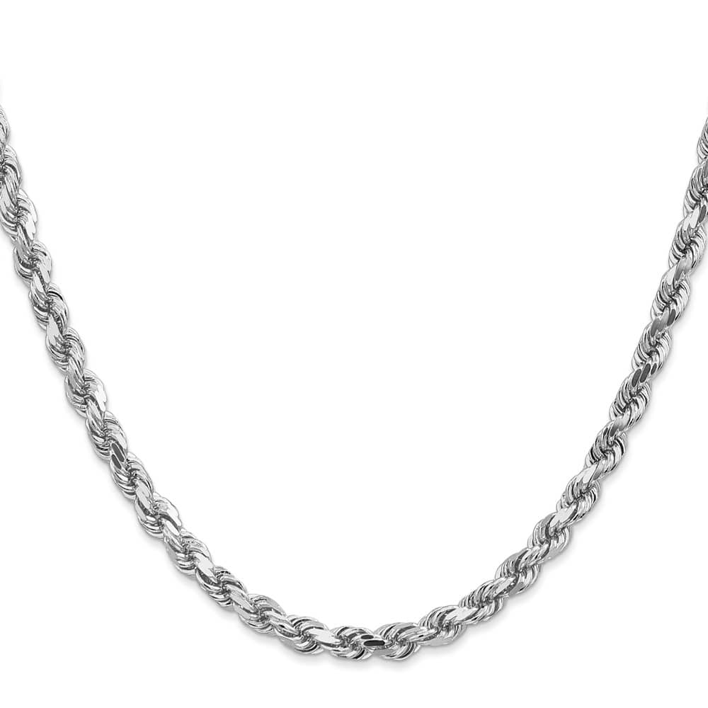 10K White Gold 4.5mm D.C. Rope Chain