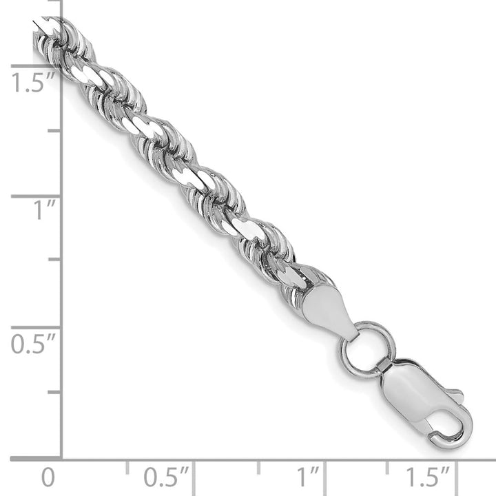 10K White Gold 4.5mm D.C. Rope Chain
