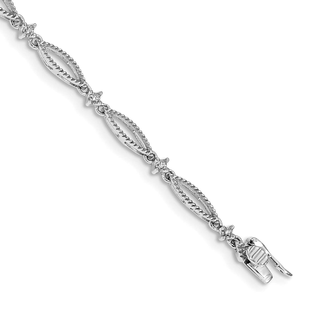 10K White Gold 4 mm Diamond Bracelet
