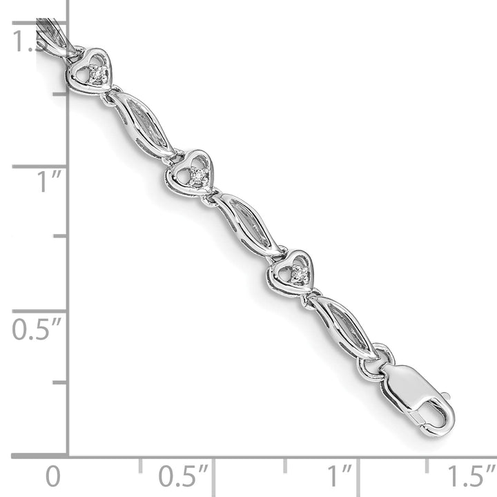 10K White Gold 4 mm Diamond Bracelet