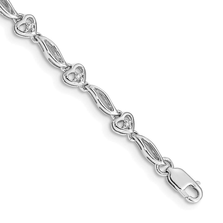 10K White Gold 4 mm Diamond Bracelet
