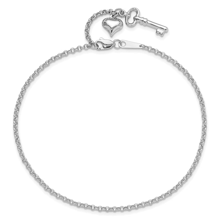 10K White Gold 4 mm Rolo Anklet
