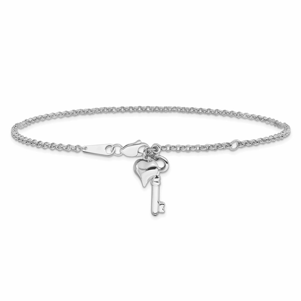 10K White Gold 4 mm Rolo Anklet