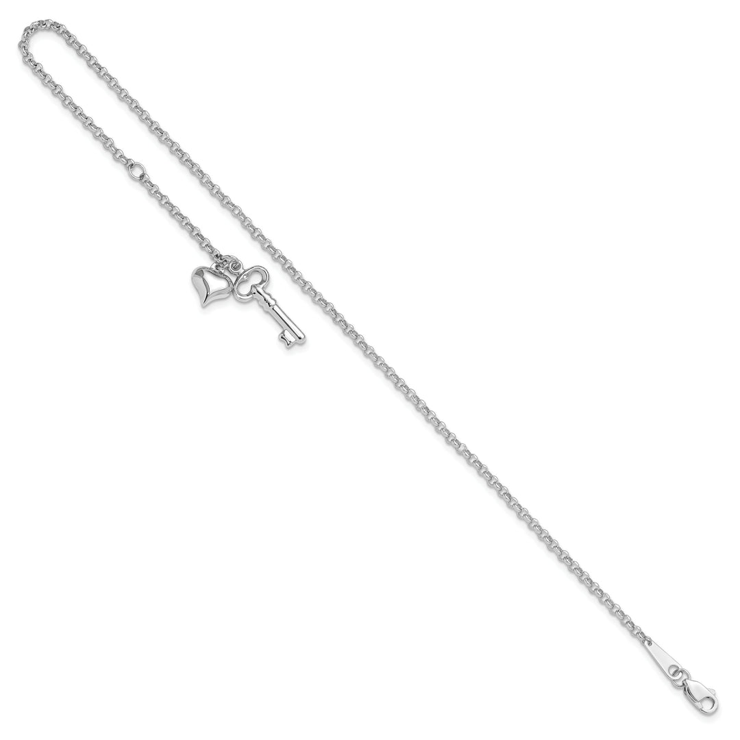 10K White Gold 4 mm Rolo Anklet