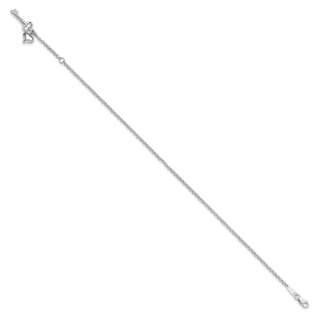 10K White Gold 4 mm Rolo Anklet