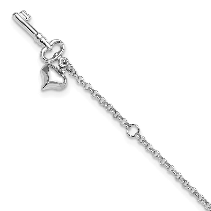 10K White Gold 4 mm Rolo Anklet