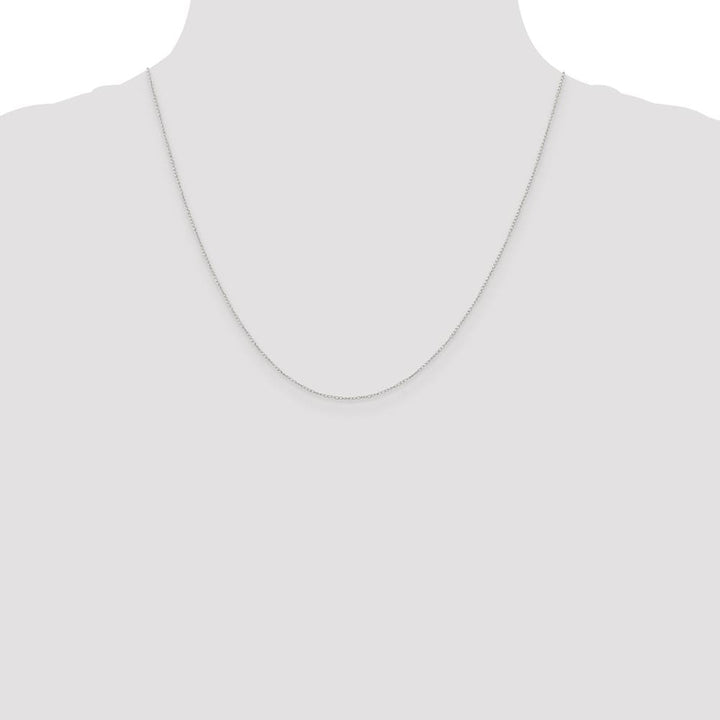 10K White Gold .42mm Carded Curb Chain Size 20