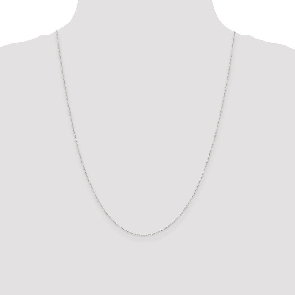 10K White Gold .42mm Carded Curb Chain Size 24