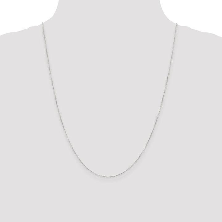 10K White Gold .42mm Carded Curb Chain Size 24