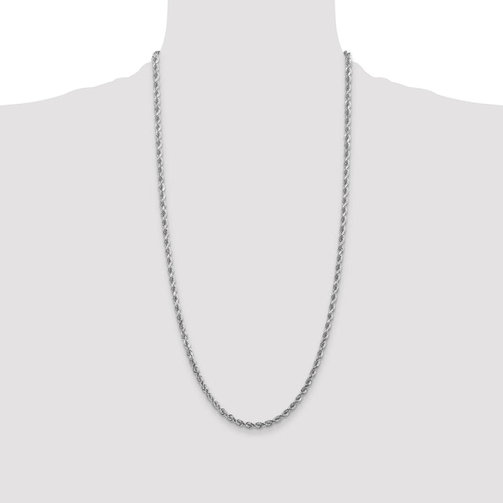 10K White Gold 4mm D.C. Rope Chain